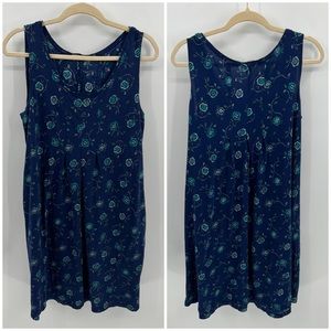 Gudrun Sjoden blue floral pintuck midi dress